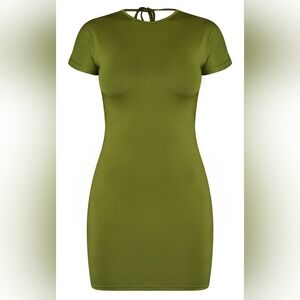 Pretty Little Things Short Sleeve Tie Back Detail Bodycon Dress